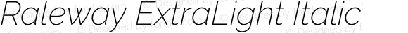 Raleway ExtraLight Italic