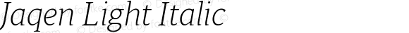 Jaqen Light Italic