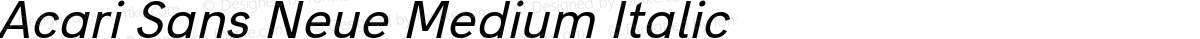 Acari Sans Neue Medium Italic