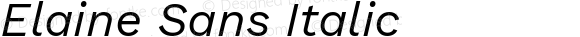 Elaine Sans Italic Version 2.001;September 21, 2019;FontCreator 11.5.0.2425 64-bit