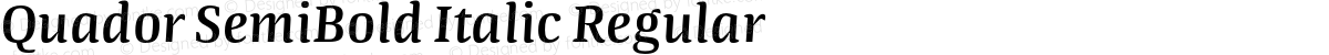 Quador SemiBold Italic Regular