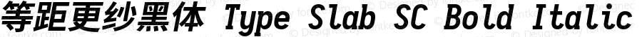 等距更纱黑体 Type Slab SC Bold Italic