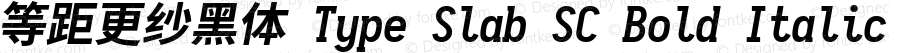 等距更纱黑体 Type Slab SC Bold Italic