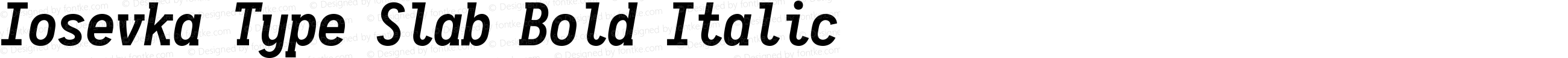 Iosevka Type Slab Bold Italic