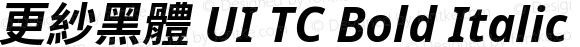 更紗黑體 UI TC Bold Italic