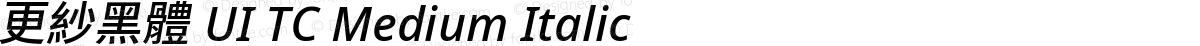 更紗黑體 UI TC Medium Italic