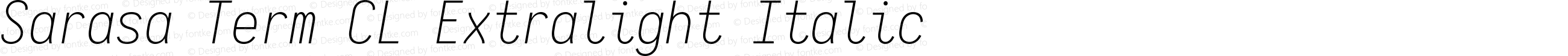 Sarasa Term CL Extralight Italic