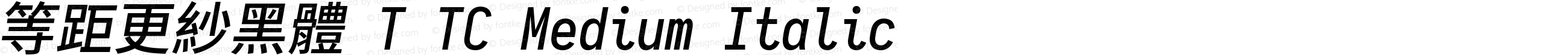 等距更紗黑體 T TC Medium Italic