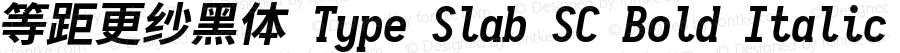 等距更纱黑体 Type Slab SC Bold Italic