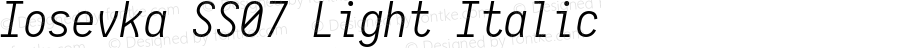 Iosevka SS07 Light Italic