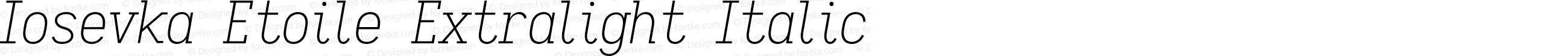 Iosevka Etoile Extralight Italic