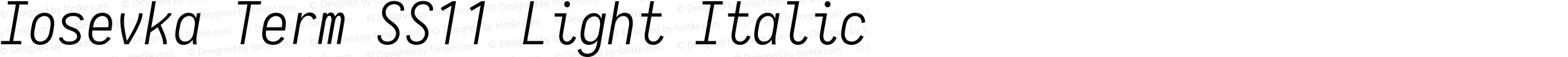 Iosevka Term SS11 Light Italic