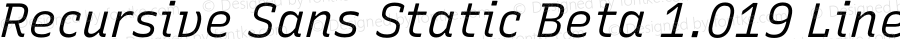 Recursive Sans Static Beta 1.019 Linear Italic