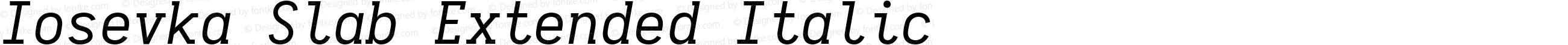 Iosevka Slab Extended Italic