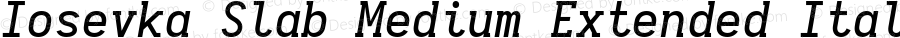 Iosevka Slab Medium Extended Italic