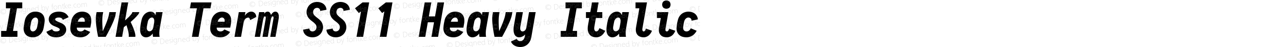 Iosevka Term SS11 Heavy Italic