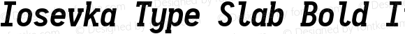 Iosevka Type Slab Bold Italic