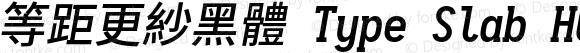 等距更紗黑體 Type Slab HC Semibold Italic