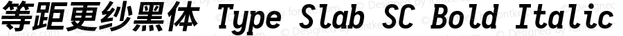 等距更纱黑体 Type Slab SC Bold Italic