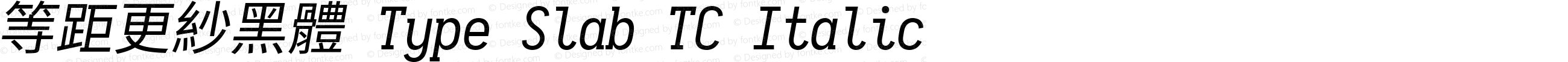 等距更紗黑體 Type Slab TC Italic