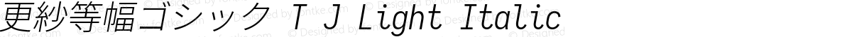 更紗等幅ゴシック T J Light Italic