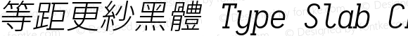 等距更紗黑體 Type Slab CL Light Italic