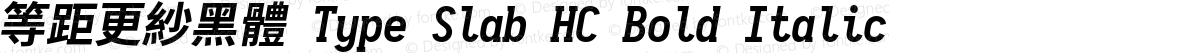 等距更紗黑體 Type Slab HC Bold Italic