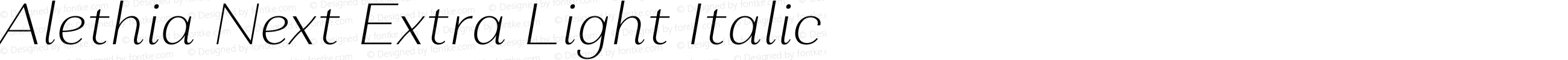 Alethia Next Extra Light Italic