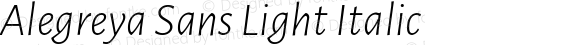 Alegreya Sans Light Italic