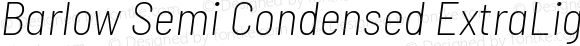 Barlow Semi Condensed ExtraLight Italic