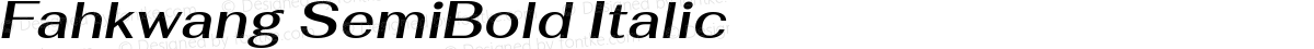 Fahkwang SemiBold Italic