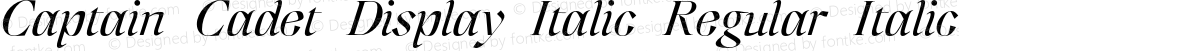 Captain Cadet Display Italic Regular Italic