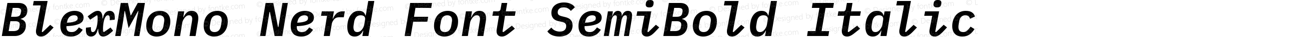 Blex Mono SemiBold Italic Nerd Font Complete