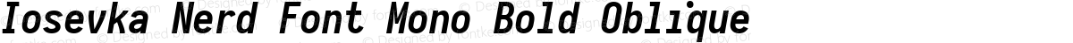 Iosevka Nerd Font Mono Bold Oblique