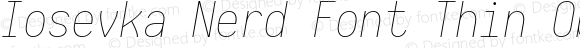 Iosevka Thin Oblique Nerd Font Complete