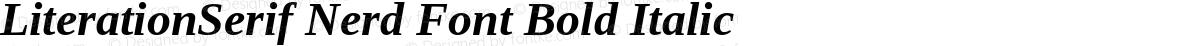 LiterationSerif Nerd Font Bold Italic