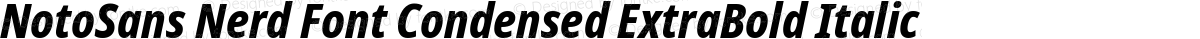 NotoSans Nerd Font Condensed ExtraBold Italic