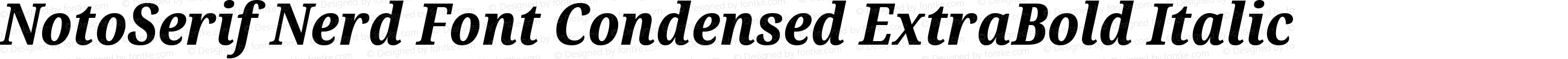 NotoSerif Nerd Font Condensed ExtraBold Italic