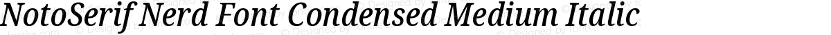 NotoSerif Nerd Font Condensed Medium Italic
