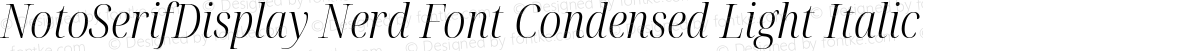 NotoSerifDisplay Nerd Font Condensed Light Italic