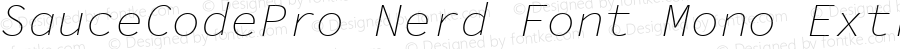 Sauce Code Pro ExtraLight Italic Nerd Font Complete Mono