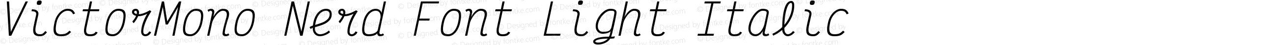 VictorMono Nerd Font Light Italic