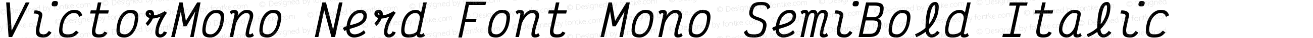 Victor Mono SemiBold Italic Nerd Font Complete Mono