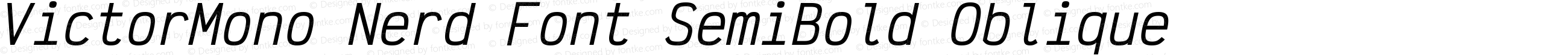 VictorMono Nerd Font SemiBold Oblique