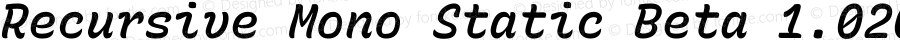 Recursive Mono Static Beta 1.020 Casual SemiBold Italic