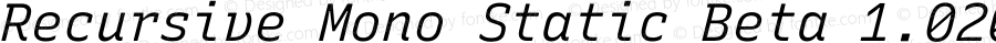 Recursive Mono Static Beta 1.020 Linear Italic