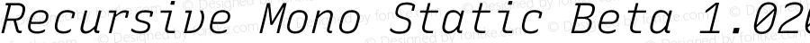 Recursive Mono Static Beta 1.020 Linear Light Italic