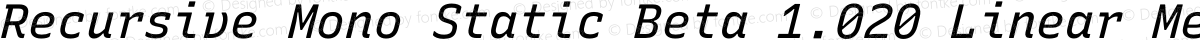 Recursive Mono Static Beta 1.020 Linear Medium Italic