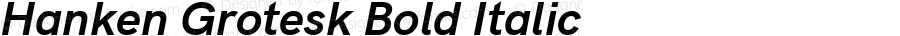 Hanken Grotesk Bold Italic