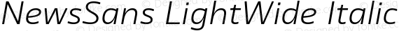 NewsSans LightWide Italic
